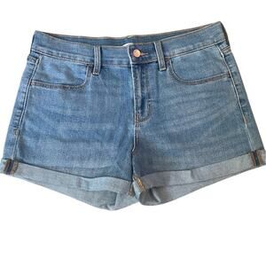 Old Navy Shorts Women’s Size 6 Blue Cotton Blend Medium Wash Cuffed